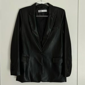 Zara faux leather blazer